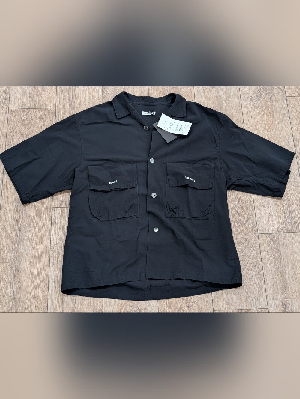 $415 Mens UNDERCOVER Cotton Utility SS Button Up Shirt Black 4 - XL